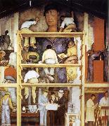 Diego Rivera Process oil painting on canvas